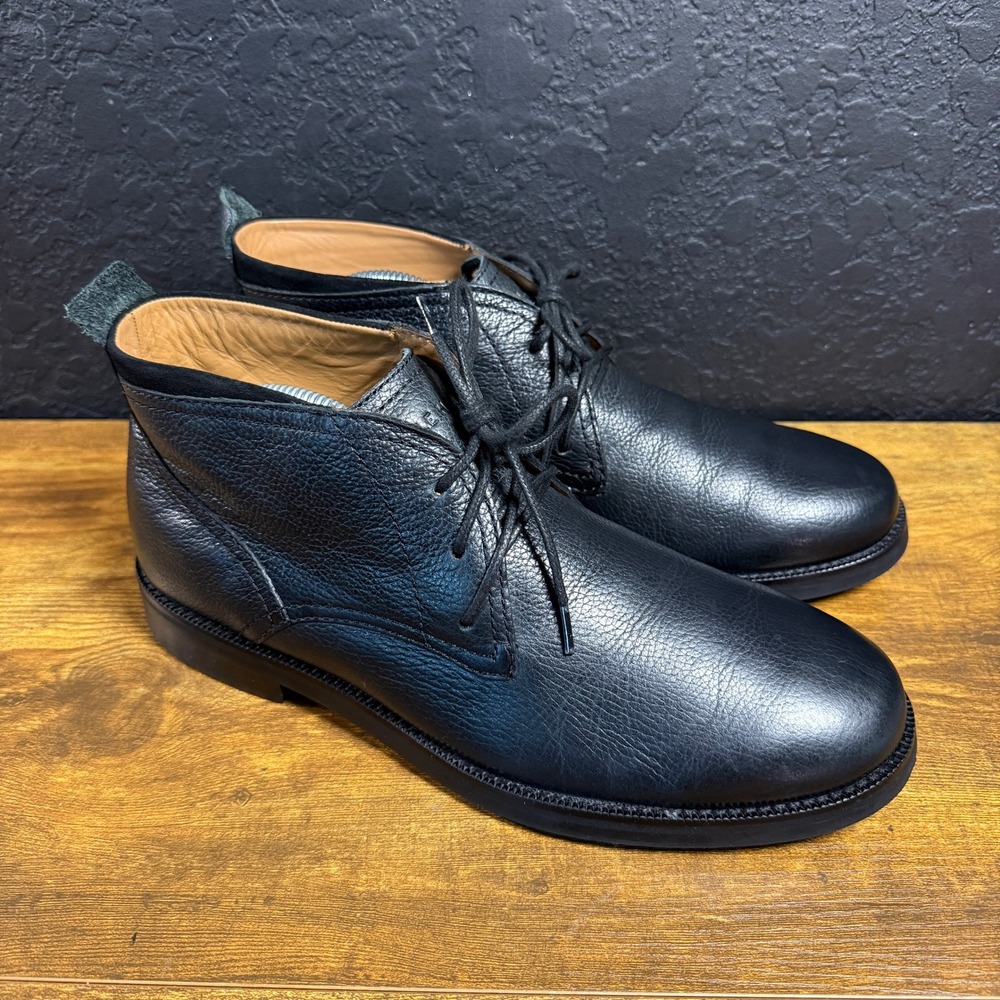 Cole Haan C24524 Black Pebble Grain Leather Chukka Boots Mens Size 9M‎